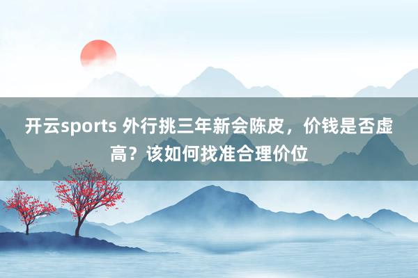 开云sports 外行挑三年新会陈皮，价钱是否虚高？该如何找准合理价位