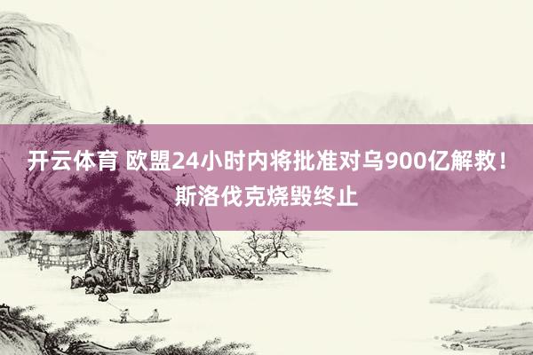 开云体育 欧盟24小时内将批准对乌900亿解救！斯洛伐克烧毁终止