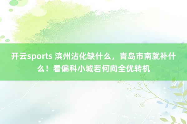 开云sports 滨州沾化缺什么，青岛市南就补什么！看偏科小城若何向全优转机