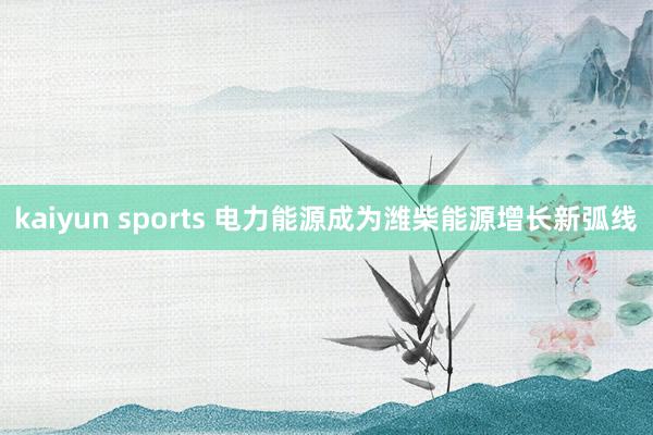 kaiyun sports 电力能源成为潍柴能源增长新弧线